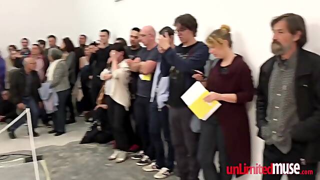 Naked Skinny Vixen In The Museum - Public Nudity