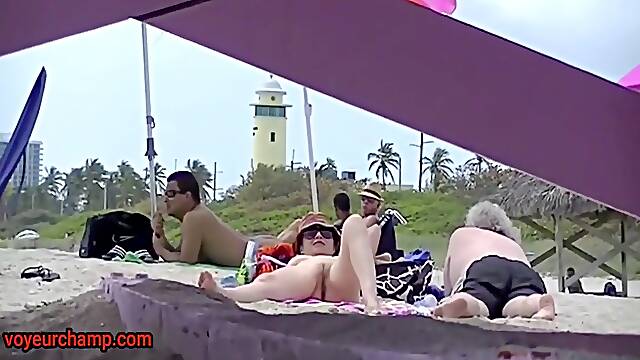 Tatiana Petrova - Exhibitionist Wife #64 - Russian Milf Tatiana Nude Beach Voyeur Tease And Flashing Lactating Tits For Highway Workers! 12 Min