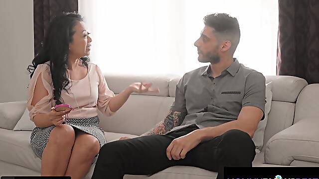 MommyBlowsBest - My New Asian Stepmom Tests Her Lipstick On My Cock