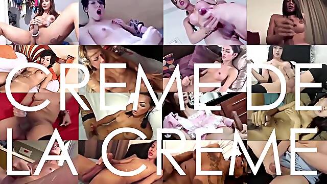 Creme de la creme - Beautiful shemale cumming hard - compilation 1