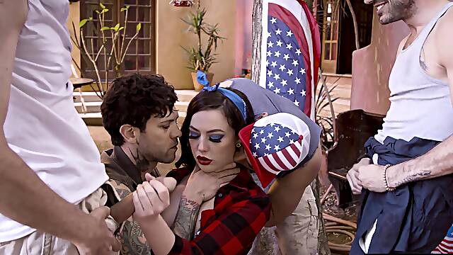 Virgin innocent teen gangbanged by step pornx and his step sons