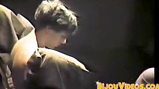 Vintage gay ritual grooming of a young man with blowjobs