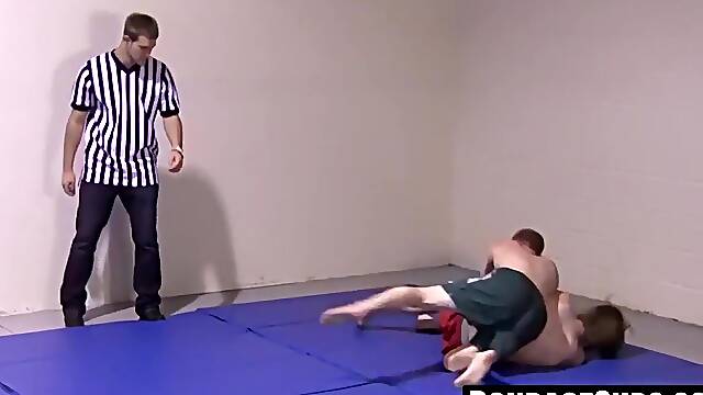Coach and friends cant resist stripping down for their submissives pleasure