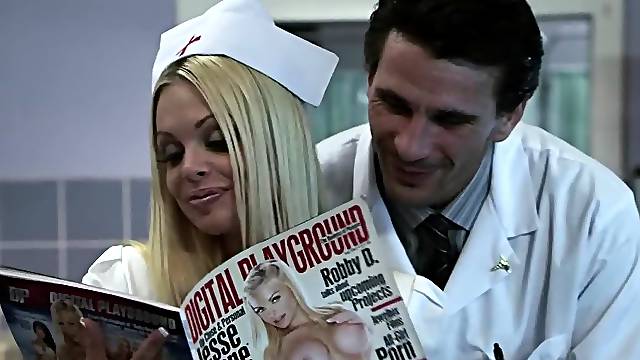 Horny doctor is fucking his hot nurse in the office
