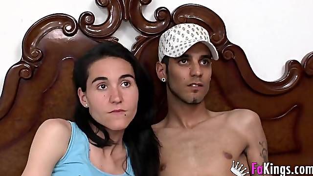 She is fucked by another guy in front of her husband