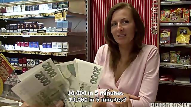Pay to copulate a Czech mature right behind store counter(2K) - Point-Of-View