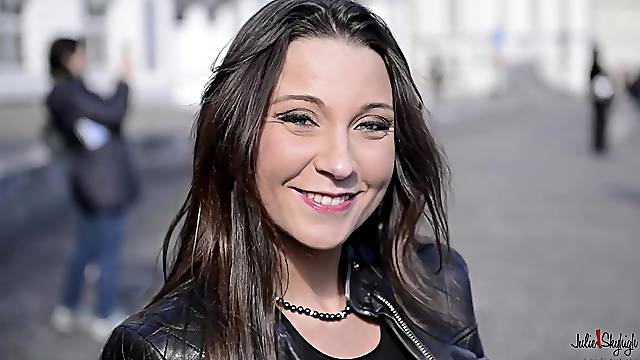 Heel Closeup Video In Italy With Smiley Teen Girl