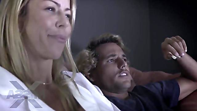 Movie Night With Stepmom - Hot MILF Sex