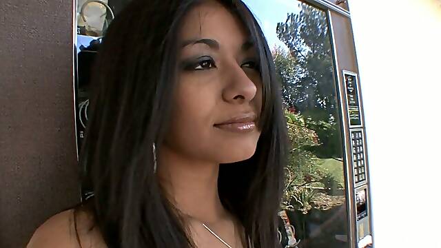 Brunette Latina Ruby Reyes is going to blow your huge cock