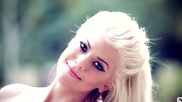 Beautiful blonde Annette White shows off her hot body