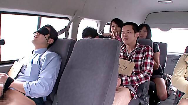 Fabulous Asian babe gives a blowjob then gets drilled hardcore in a bus