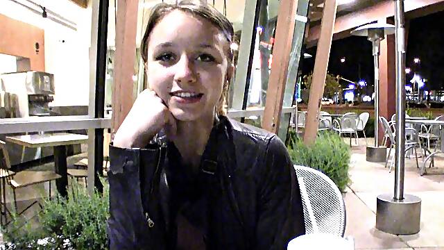 Pretty chick in a wicked slutty dress flashing in public