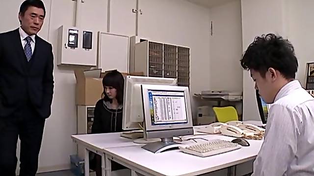 Quickie fucking in the office with a small tits Asian secretary