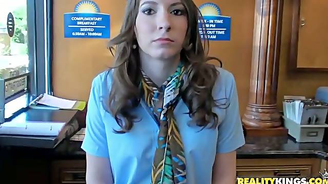 Hotel Receptionist Takes Money for Sex with a Big Cock in Reality Vid