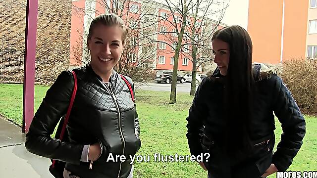 Euro Chick Flashes Ass For Cash - Eveline Dellai jumps on cock and opportunity