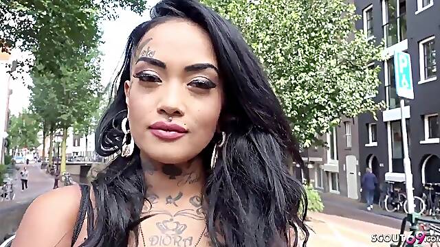 German Scout - Brown Dutch Inked Instagram Model Cutie Bibi Pick Up To Coarse Bang For Money