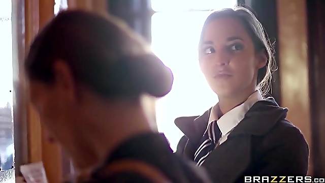 Smoking hot schoolgirl, Amirah Adara likes to travel by train and get banged along the way