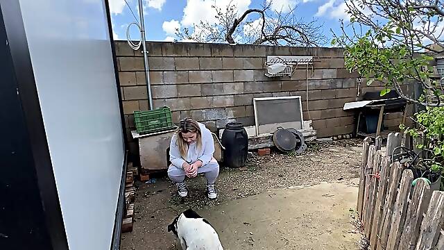 THAT GUY CAUGHT ME PISSING ON THE STREET AND PUT ME AGAINST THE WALL