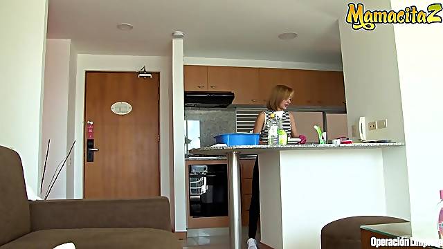Cleaning lady cleans your knob two