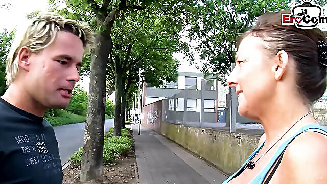 German aged housewife persuaded to have sex on the street