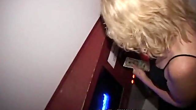 Granny Melons Blond Sucks Wang in Gloryhole
