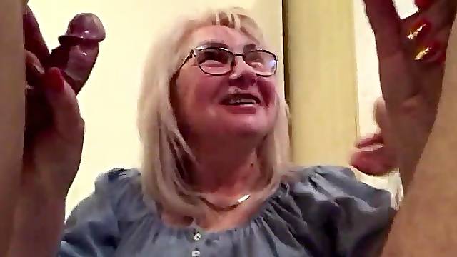 Older hairdresser Galina fellatio the one and the other off us and cum at the end 8