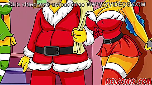 Christmas Present! Giving his wife as a gift to beggars! The Simptoons, Simpsons Comics
