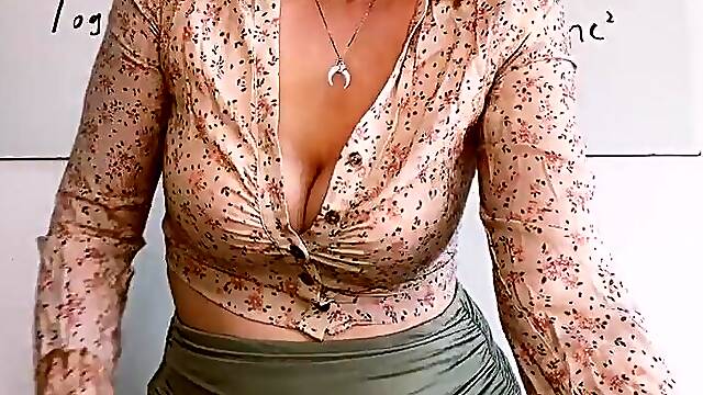 If U Cum then Ull Be Able to Focus on Math - Large Boob School Teacher JOI Countdown