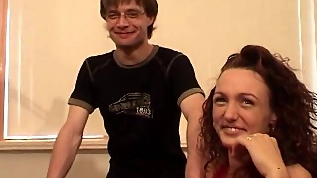 Net69 - Hawt Dutch Hot Brunette Hair Plays With A Geeky Man