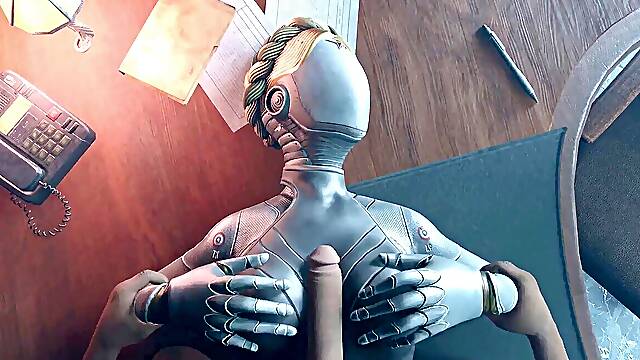 Atomic Heart Black boy tits plumb Robot Girl Big Boobs Cum on the face Titjob cartoon Game