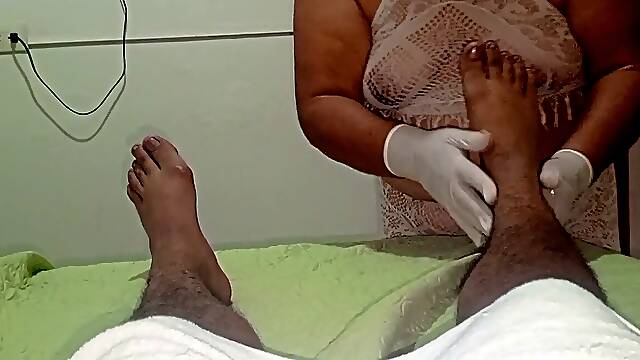 JOI mummy glove massage ends with me fondling my weenie