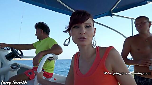 Jeny Smith on a Speedboat!