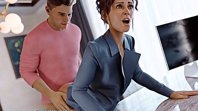 In A smell - boss pulverized in her office by Big Dick Janitor