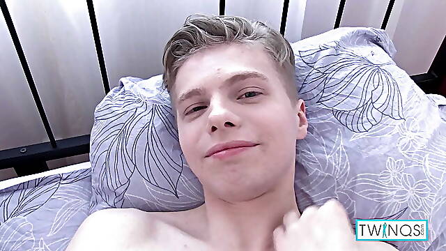 Blonde Teen James Strokes His Needy Cock To Cum!