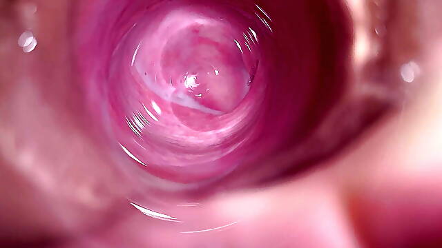 Camera deep inside Mia's teen tight pussy