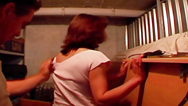 Stunning brunette German chick gets banged in the storage room