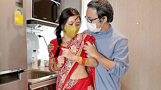 Indian Big-Ass Step daughter cannot control her naughty desire while meeting Step-father ( Hindi Voice )
