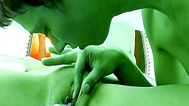 Two sexy looking German lesbians playing in the solarium