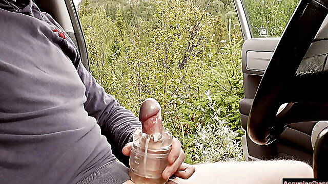 Public Fleshlight quickshot In the car