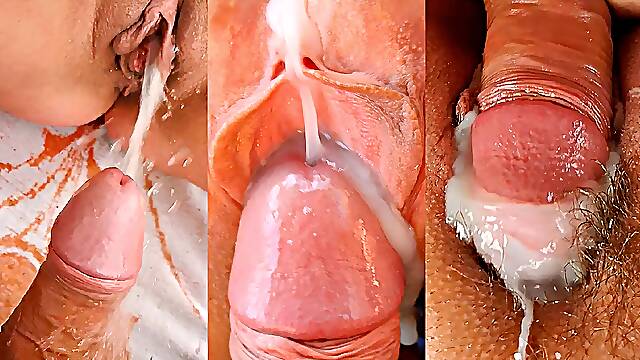 Compilation of abundant creampies and squirting orgasms from a sweet big-breasted MILF