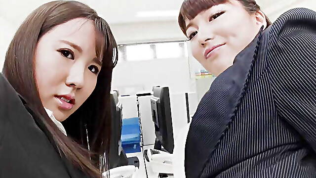 Two Girlfriends Who Work in the Same Company Find Boys to Have Sex