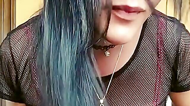 Trans woman pisses and jerks off her big cock.