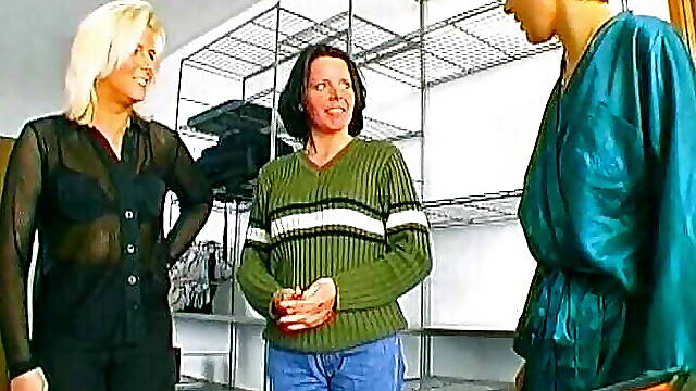 Three sexy lesbians from Germany pleasing each other in the bedroom