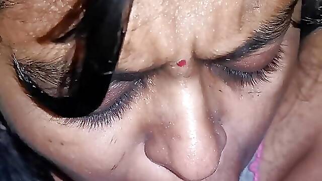 Late night Cock sucking my horny wife and cum in mouth