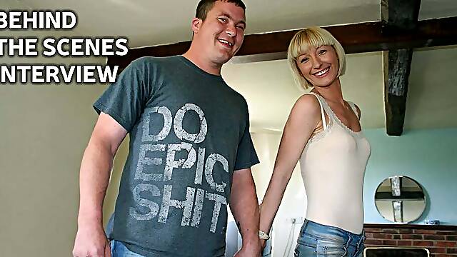 Behind the scenes interview before the porn shoot