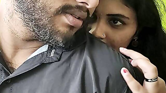 Saree and bra Vaishnavy dominating Sharun Raj kisses on him and remove his shirt , Mallu hot girl dominating his partner &amp; kiss