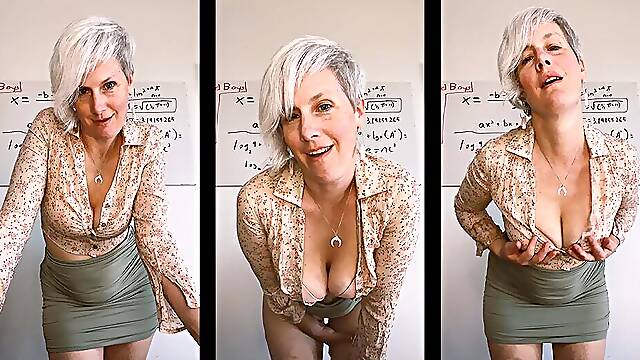 If You Cum then Youll Be Able to Focus on Math - Big Boob School Teacher JOI Countdown