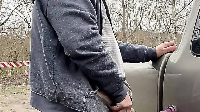 Piss on dildo then suck dildo