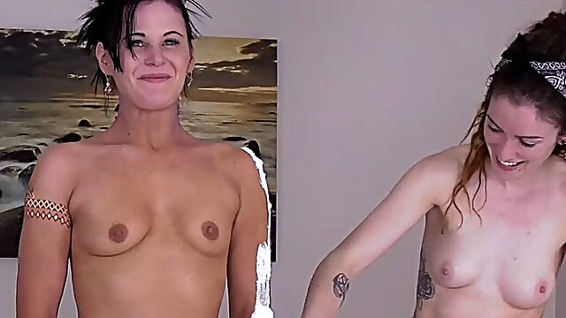 Sticky and sensual strip Spin the Bottle game that ends in a shower