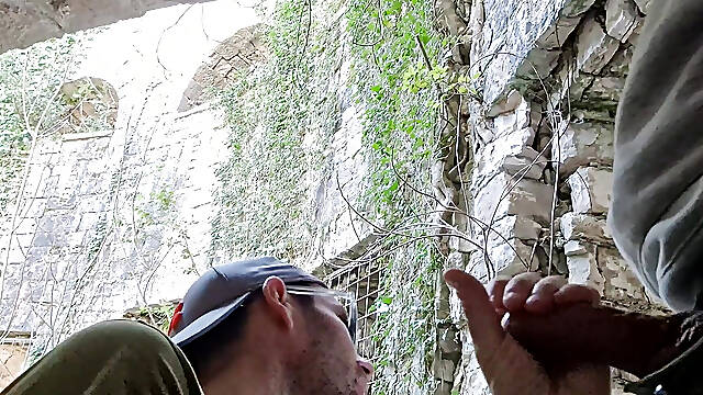 A French Tourist Gets Sucked off by a Croatian in a Ruined Fort